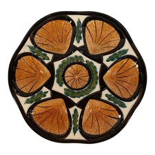 1950s French Majolica Oyster Plate by Saint Jean De Bretagne