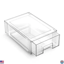 Stackable Clear Storage Drawers - Small Bins for Bathroom & Vanity Organization