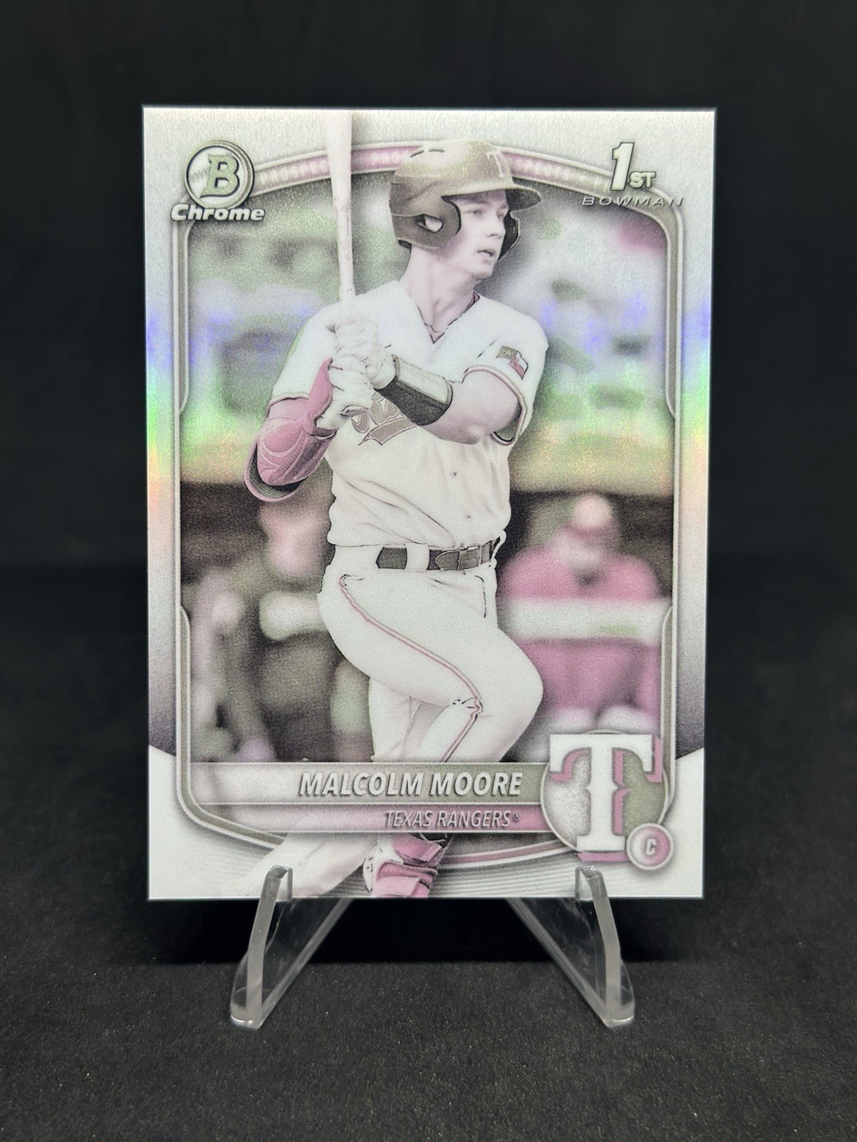 2025 Bowman Malcolm Moore Pearl Refractor SSP 1st Chrome Rangers BCP-129