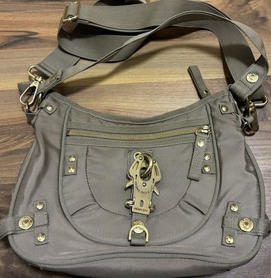 George Gina & Lucy Handtasche Khaki Gold Super Zustand!