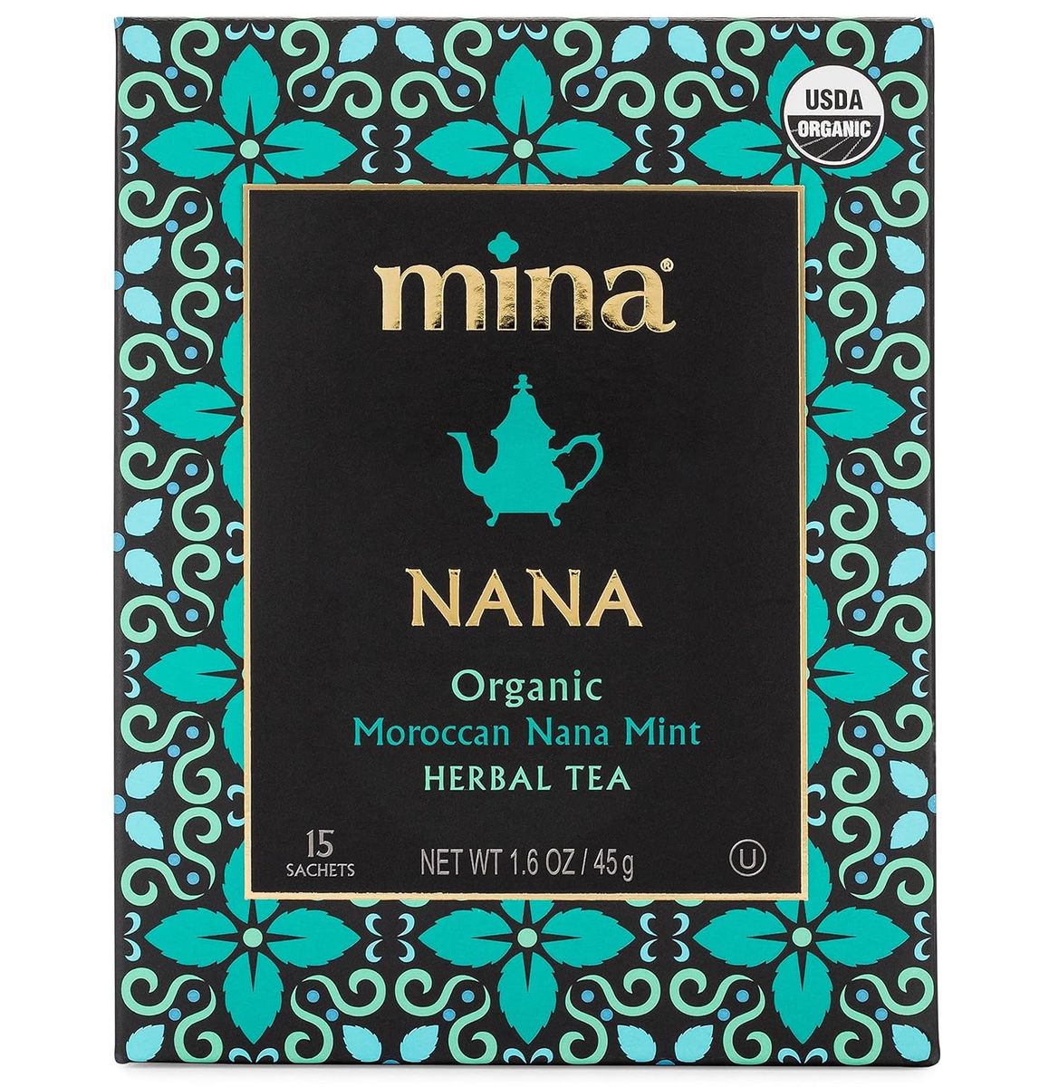 NANA！ Nana Organic Moroccan Mint Herbal Tea, 15 Biodegradable Sachets
