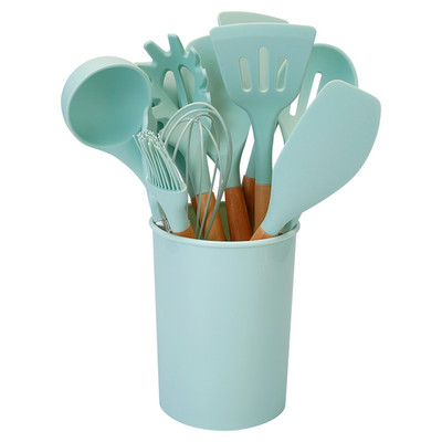 11PCS Silicone Cooking Utensil Set Heat Resistant Kitchen Tools with Holder