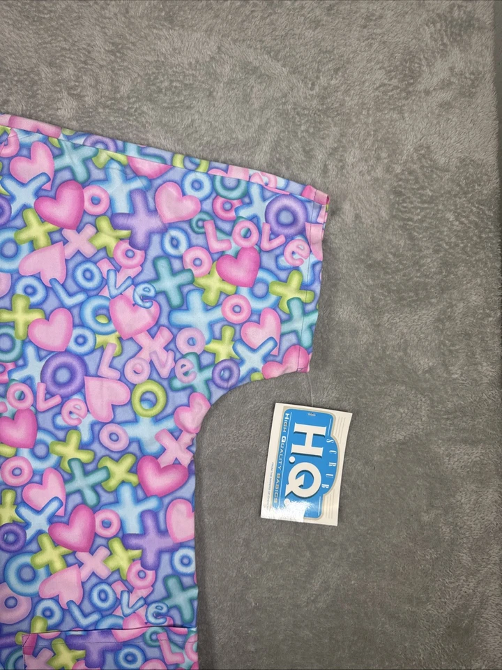 H.Q. Scrub Xoxo Hearts Women’s Scrub Size Small Multicolor NWT - Image 2 of 4