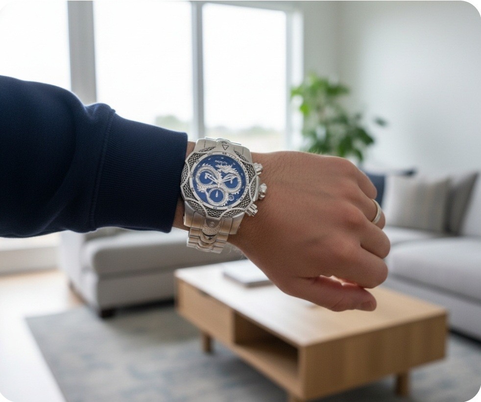 Invicta 53mm Reserve Venom Swiss Chrono Blue Dragon Silver