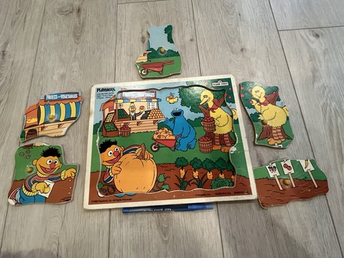 Playskool Fun on the Farm Wood Puzzle Big Bird Ernie Muppets Sesame Street 1989 - Picture 7 of 9