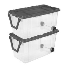 (2 Pack) Sterilite160Qt Clear Storage Bin wit...