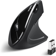 PERIMICE-713 Wireless Ergonomic Vertical Mouse - 800/1200/1600 DPI - Right Hande
