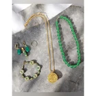 Vintage to Now Jewelry Lot 14k Gold Clasp Faux Jade Glass Asian Costume Jewlery