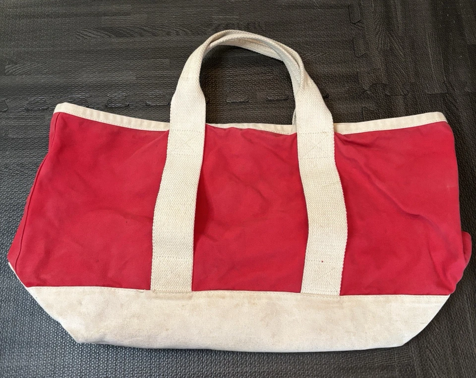 Vintage 90s Polo Sport Ralph Lauren Canvas Tote Beach Weekend Bag with USA Flag - Image 3 of 4