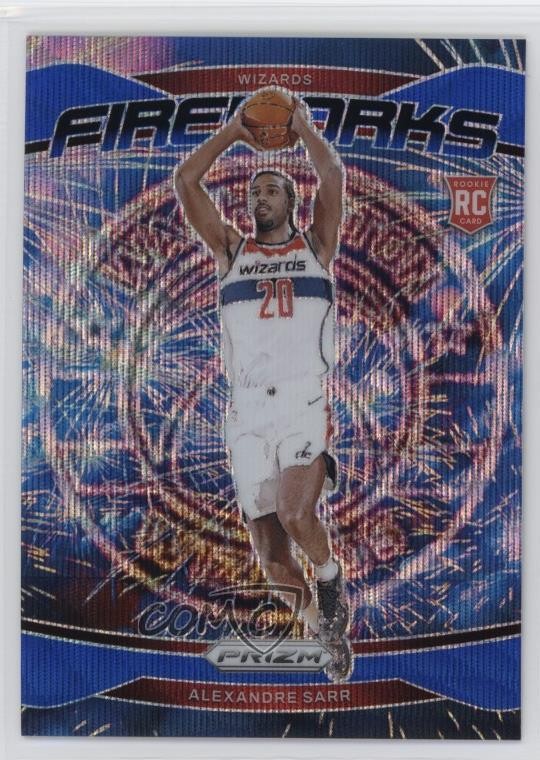 2024 Panini Prizm Fireworks Blue Wave 87/175 Alexandre Sarr #21 Rookie RC 11ng