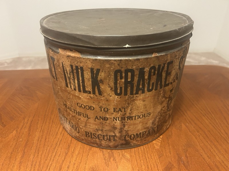Vintage Ontario Biscuit Company Malt Milk Crackers Tin