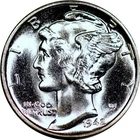 1942-D 10C Mercury Dime Gem Unc FB R19384