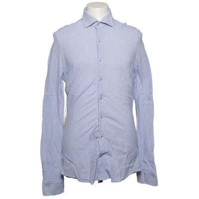 Profuomo, Hemd, Größe: 42, model: the knitted shirt, Blau/Weiß, Baumwolle #EIl