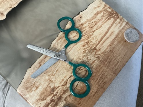 Vintage 4 Ring Scissors Lefty Left-Handed Blunt Tip Children's Kids Taiwan - Picture 3 of 5