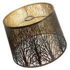 Vintage Drum Metal Lampshade, Forest Tree Pattern, 12W x14D x10H inches, Anti...