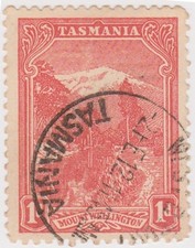 (S175) 1899 TAS 1d red pictorial lithograph ow230
