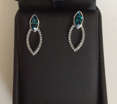 NEW ,FIORELLI STERLING SILVER DROP EARRINGS. SET WITH COLOURED STONES  (D48)