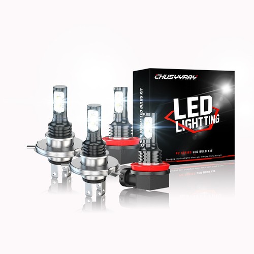 4x LED Headlight Bulbs Combo - Low Beam + Fog Light For Chevy Tahoe 2015-2019, H11 6000K