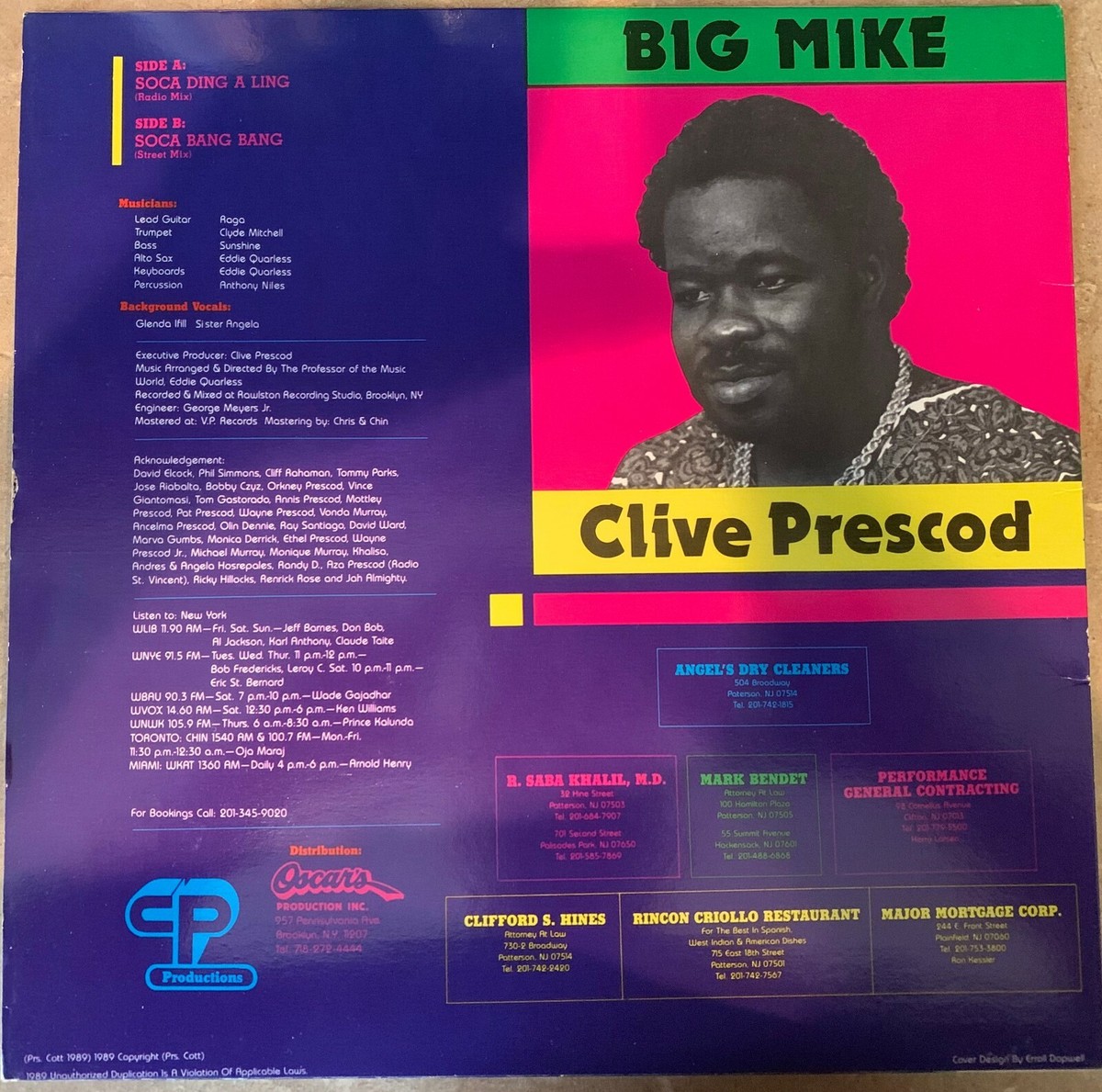 BIG MIKE CLIVE PRESOD-OSCAR RECORDS-RATED X SOCA-DING A LING/BANG