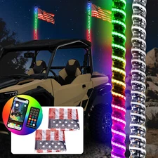 2PCS 3FT Whip Lights COB LED Chips w/Remote & APP Control Universal for UTV ATV
