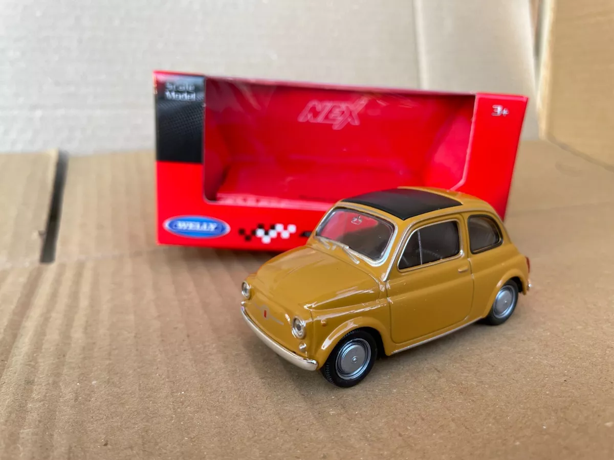 FIAT 500 F scala 1/43 WELLY NEX automodello modellino macchinina METALLO  gialla