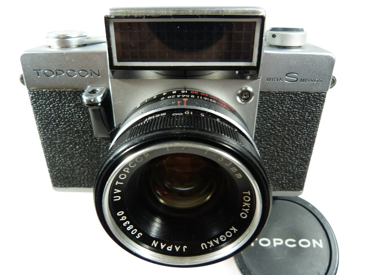 ✓ VINTAGE TOPCON WINK MIRROR S 35MM SLR CAMERA w UV TOPCOR