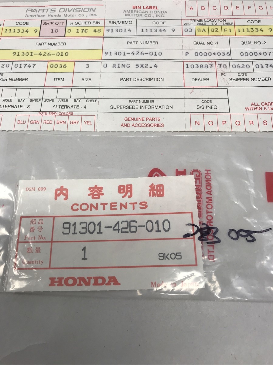 HONDA “NOS” O-RING Seal OEM 91301-426-010 (F1-2) | eBay