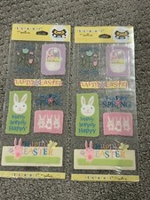 Stickeroni Hallmark Vintage Easter Bunny Happy Spring 2 Packs 2 Sheets