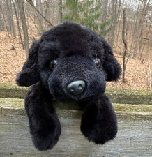 FAO Schwarz Plush Stuffed Animal Black Lab Labrador Retriever Puppy Dog 10" 2022