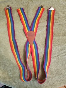 Vintage Rainbow Suspenders Mork & Mindy TV Show Robin Williams