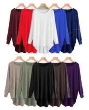 Women Baggy Oversized Loose Fit Batwing Sleeve T Shirt Top Ladies Baggy Top 