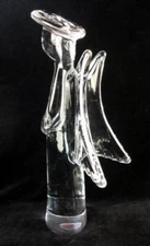 The Toscany Collection Nativity Angel 24% Lead Crystal Solid Clear Glass 9” Tall