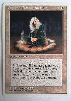  CIRCLE OF PROTECTION: BLUE  4. EDITION 1995  NM  WHITE  MAGIC GATHERING  MTG