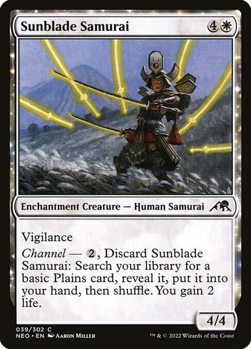 Sunblade Samurai Showcase FOIL , Kamigawa Neon Dynasty ,NM ,MTG