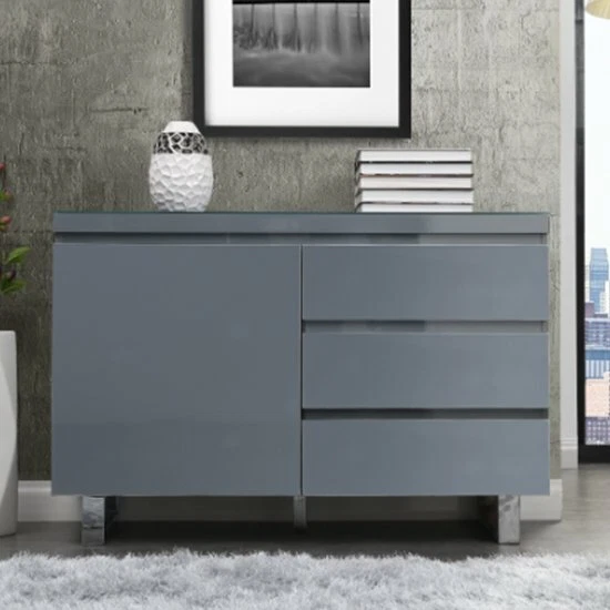 Grey high 2024 gloss sideboard ikea