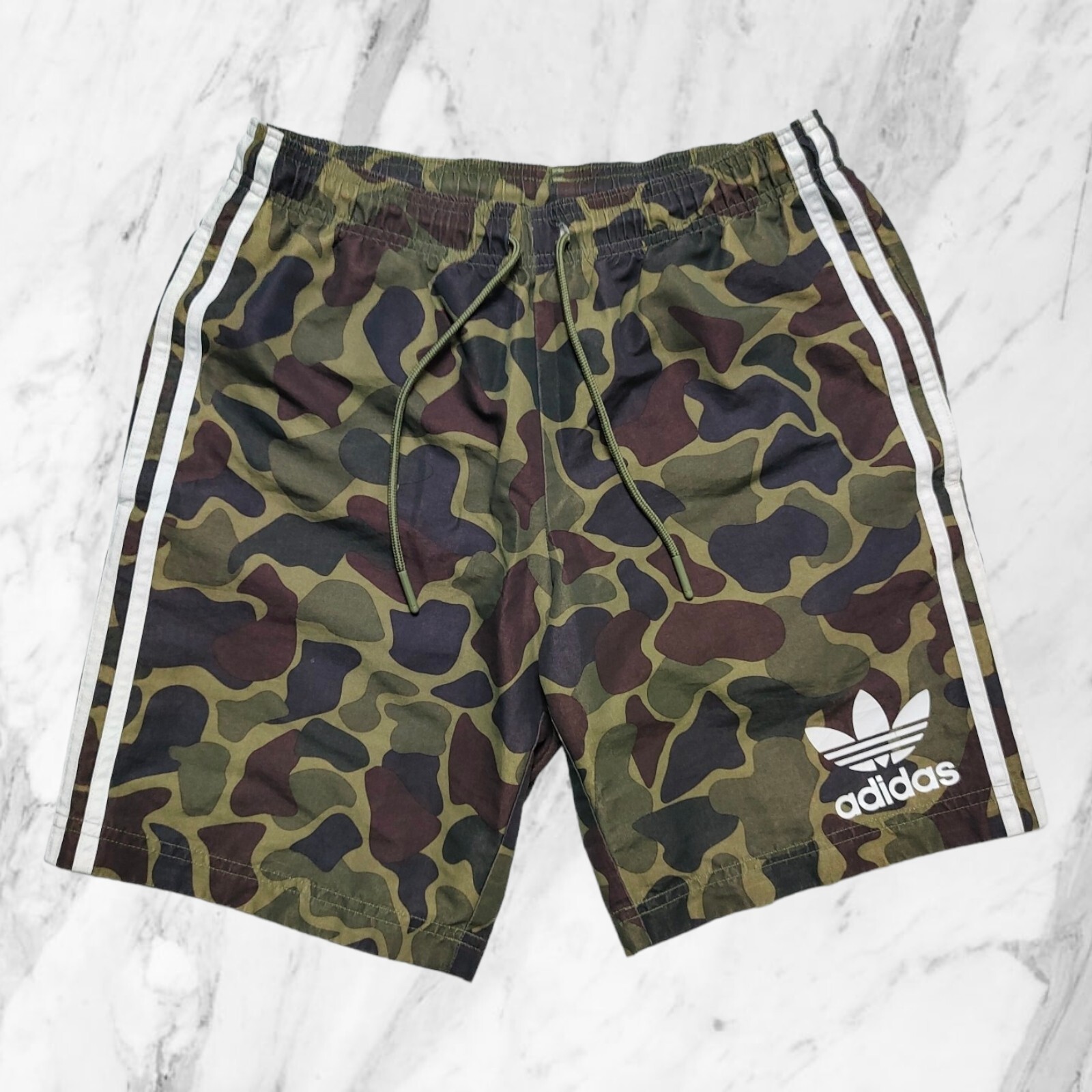 Adidas Bañador Hombre Camuflaje Militar Elástico Bolsillos Slip Baño short S