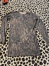 Vintage Real Tree Camo Long-Sleeve T-Shirt 50/50 Single Stitch 80s USA Bass Med