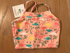 New Hanna Andersson Girls Swim Top Tankini Pink Flamingoes Size 90 US 3 