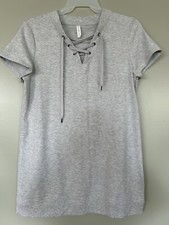 Women’s XL Shirt Dress Gray Pullover 32 Inches Long