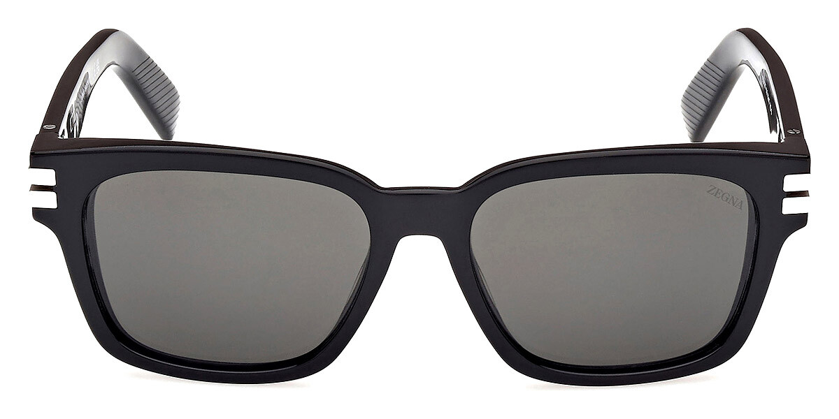 Ermenegildo Zegna EZ0237 55mm Rectangle Shiny Black Sunglasses | eBay