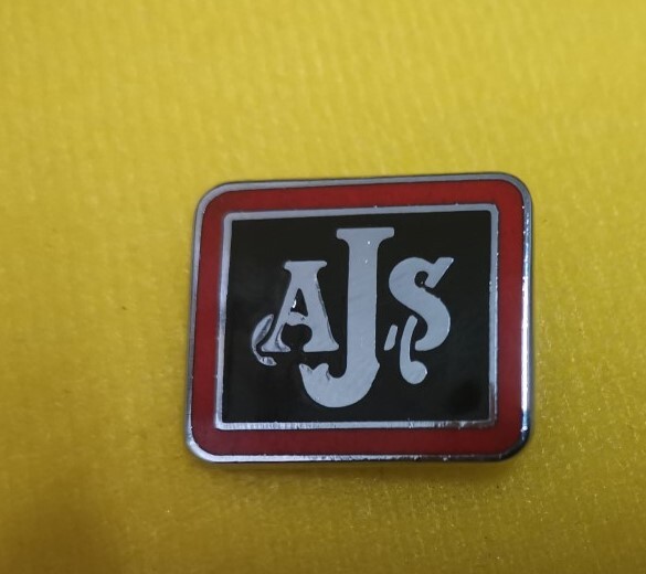 AJS ENAMEL LAPEL PIN BADGE CAP BADGE
