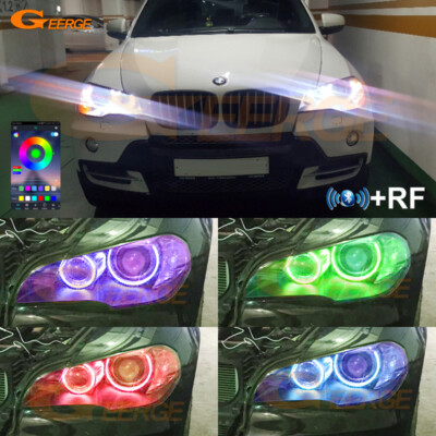 For BMW X5 X6 E70 E71 E72 Multi Color RGB LED Angel Eyes Kit Bluetooth APP