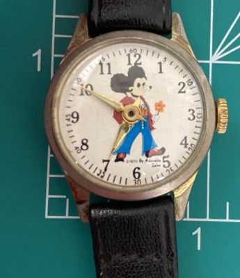 その他 Mickey Mouse Wrist Watch 1970s 1970 Mickey Mouse Disco Mickey Watch Swiss Made by Adorable Sales