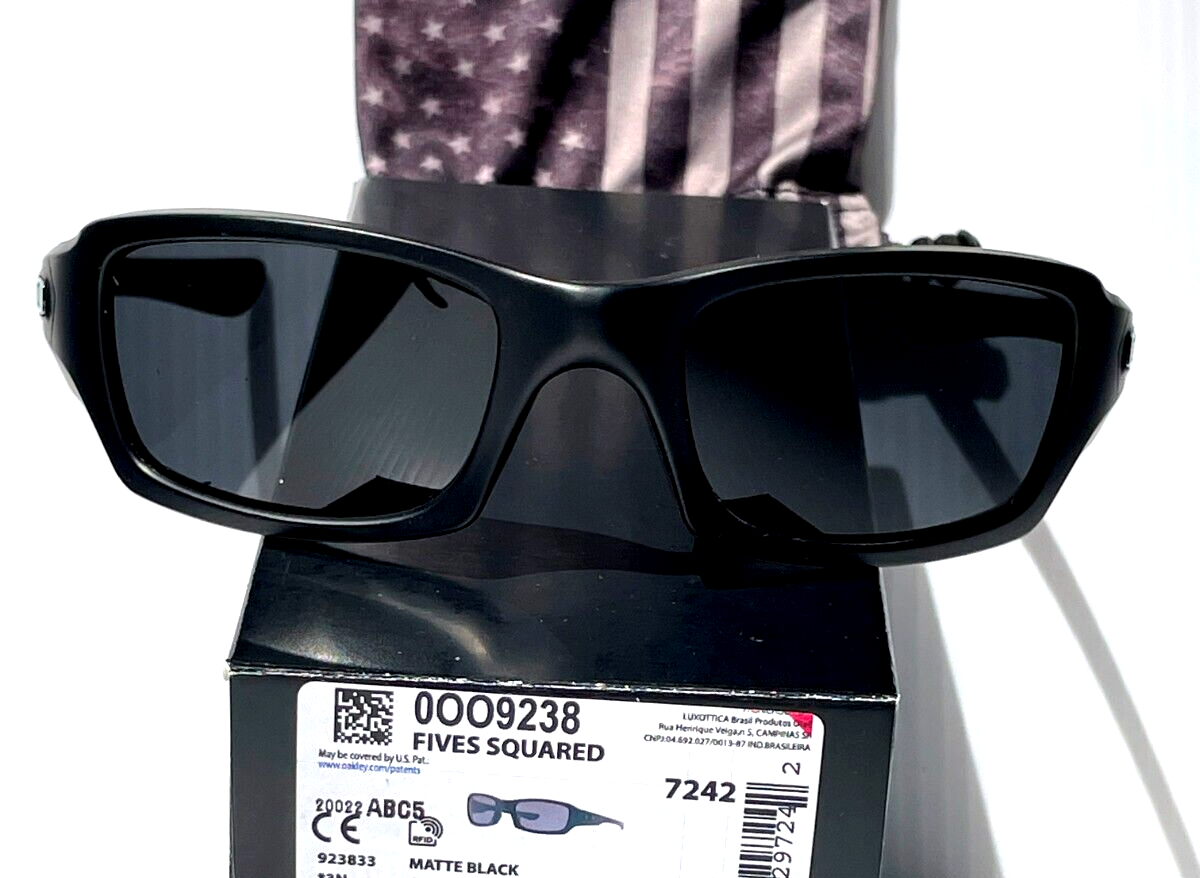NEW* OAKLEY Fives Squared Black USA Tonal FLAG POLARIZED Galaxy