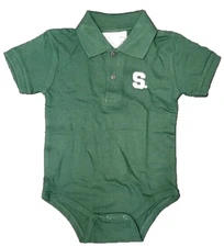 Two Feet Ahead Polo Baby Bodysuit Creeper Michigan State Spartans 12 Months New