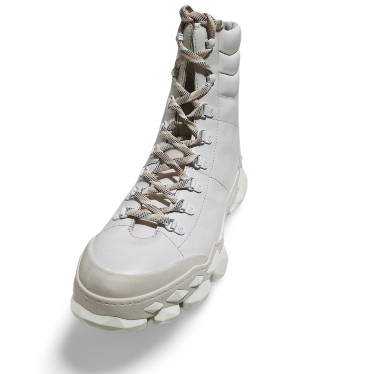Jimmy Choo Diamond x Hike/F White Leather Hiking Combat  display picture 2