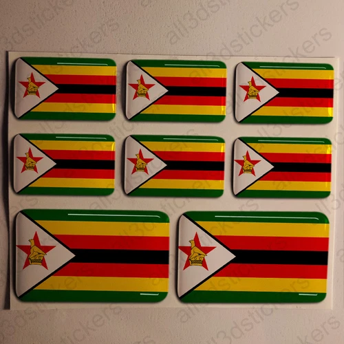 Sticker Zimbabwe Resin Domed Stickers Zimbabwe Flag 3D Vinyl Adhesive Decal Car