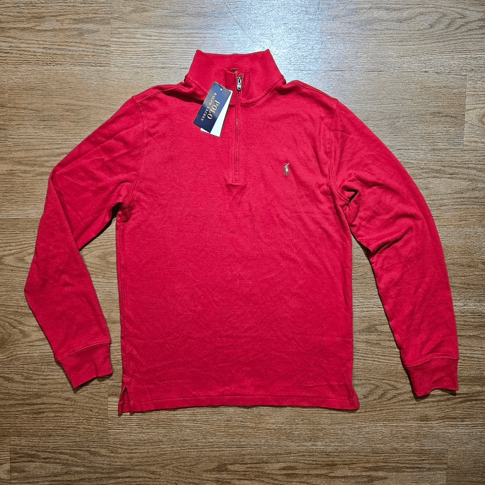Polo Ralph Lauren Pony Logo Lightweight Jacket Quarter Zip Small Red Embroidered