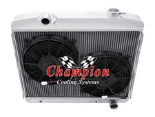 Er Champion 3 Row Radiator W 2 10 Fans For 1957 Chevrolet Del Ray L6 Engine
