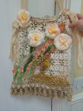 Handmade Lace Butterfly Garden Shabby Chic Festival Boho Bag